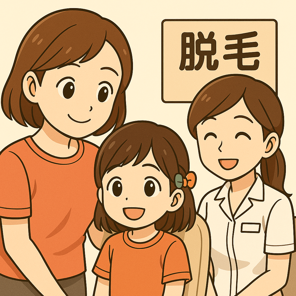 安心できるサロンに子供の脱毛に連れていく親