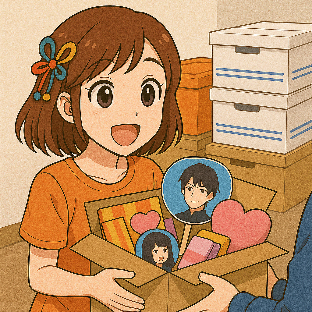 推し活グッズを宅配収納保管サービスに預けているところ