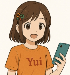 預けた推しグッズをスマホで確認しているyui